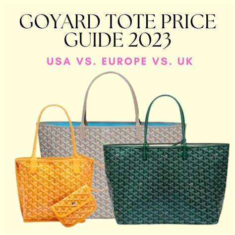 prices of goyard bags|goyard tote bag price 2023.